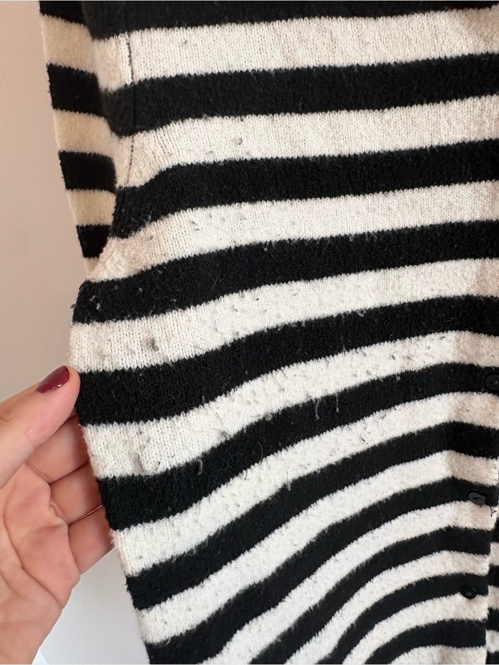 Kimchi Blue Black & White Striped Button Cardigan - Picture 3 of 3